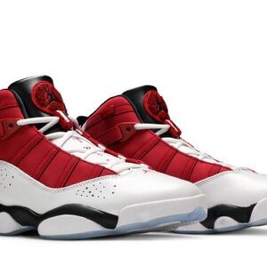 Jordan 6 Rings Carmine and White High-Top Sneakers